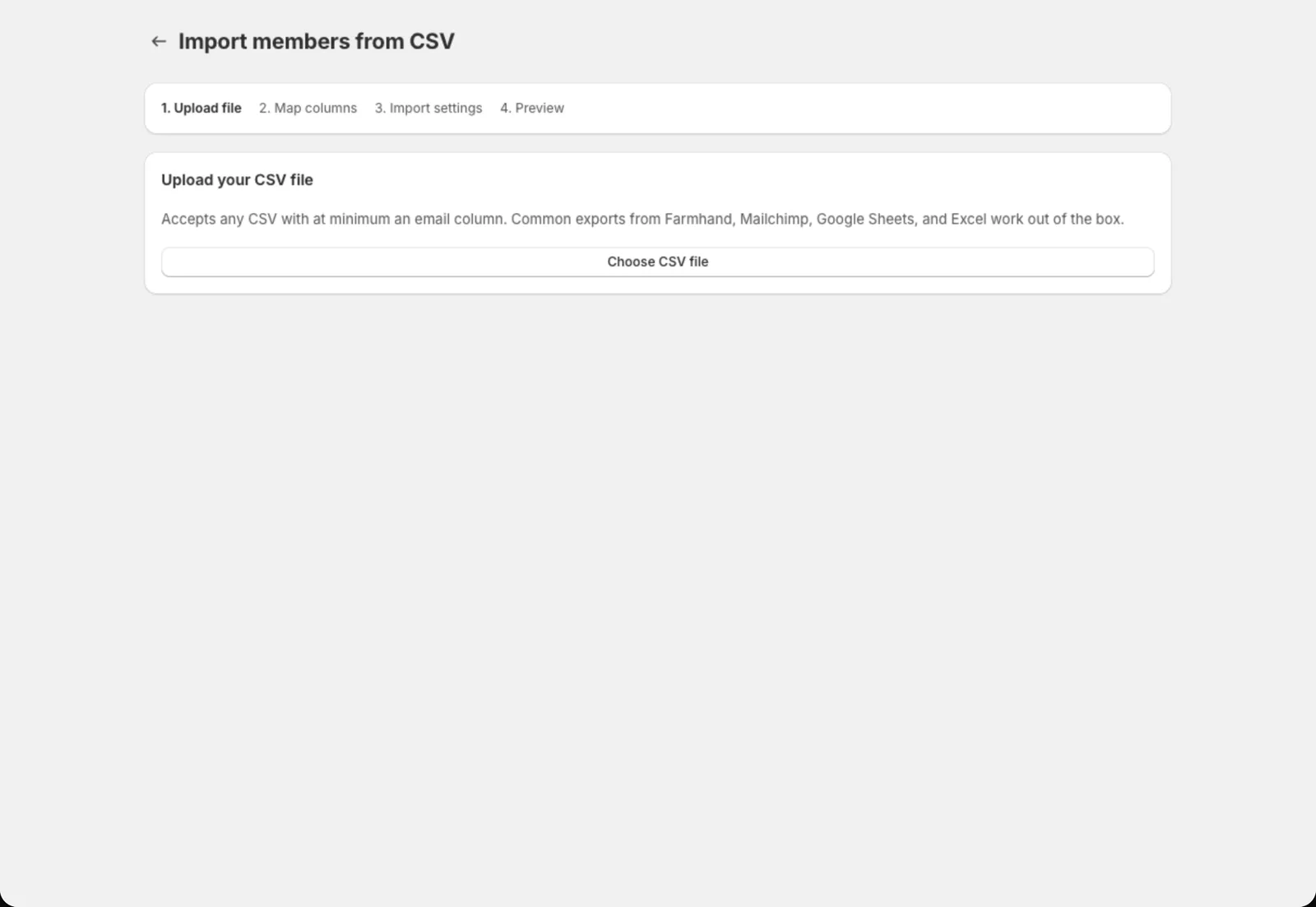 Mapping spreadsheet columns during a CSV import