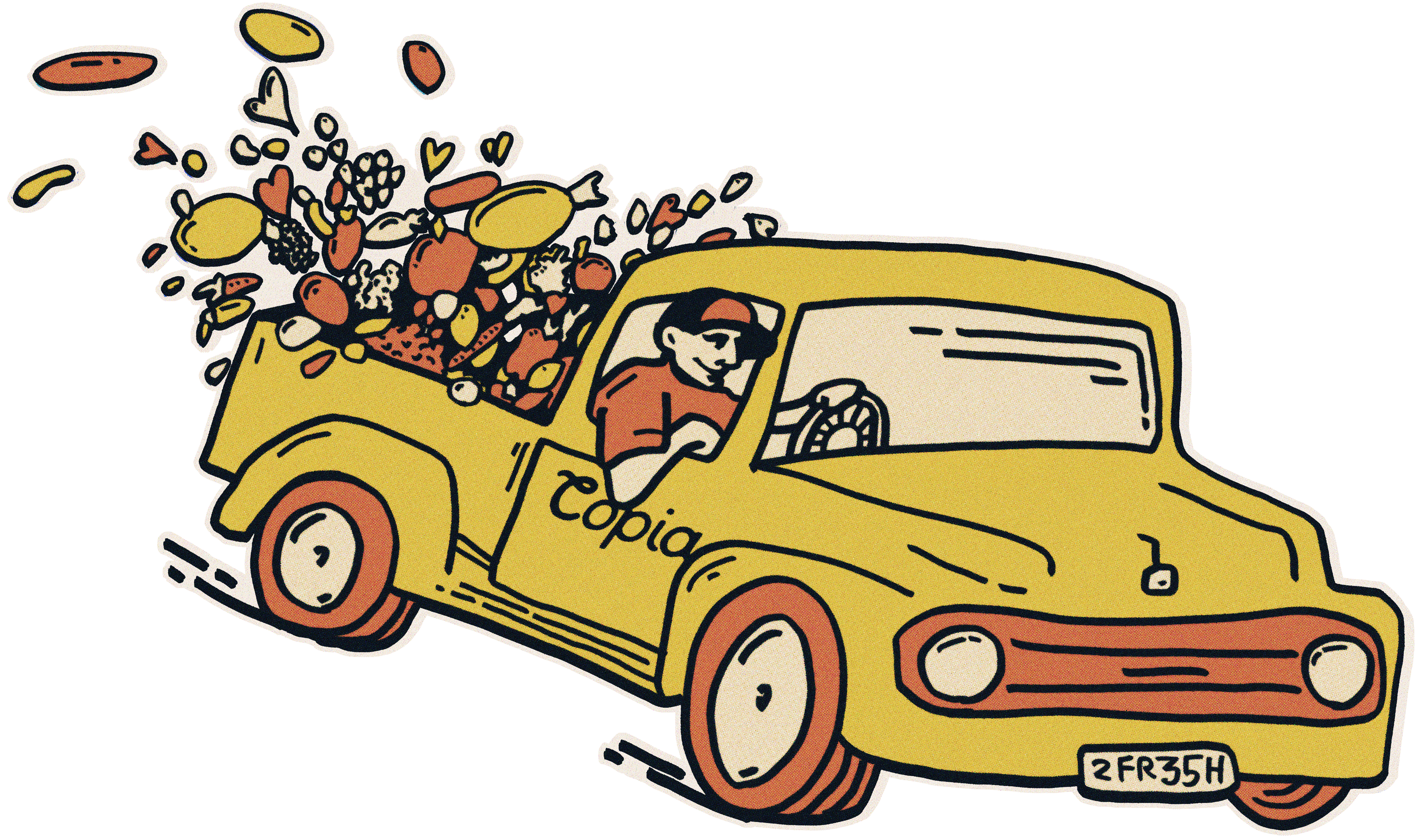 Farm veggie truck delivering CSA boxes